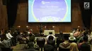 Suasana saat Direktur SCM Imam Sudjarwo memberikan sambutan dalam acara buka puasa bersama di SCTV Tower, Jakarta (22/5). (Liputan6.com/Herman Zakharia)