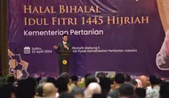 Kementerian Pertanian (Kementan) menggelar halal bihalal idul fitri 1445 hijriah di Kantor Pusat Kementan Jakarta, Sabtu (20/4).