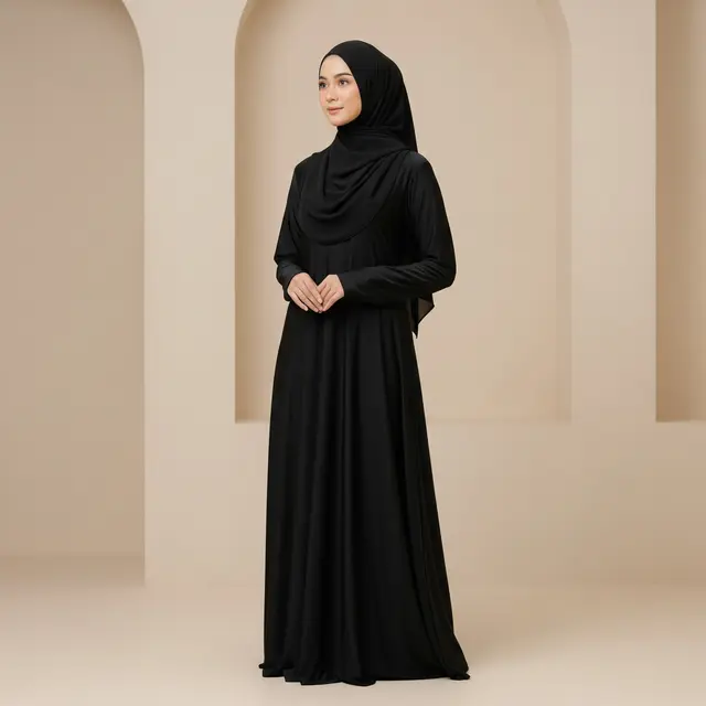 9 Model Gamis Abaya Syar'i Polos yang Mewah, Tampil Anggun dan Berkelas