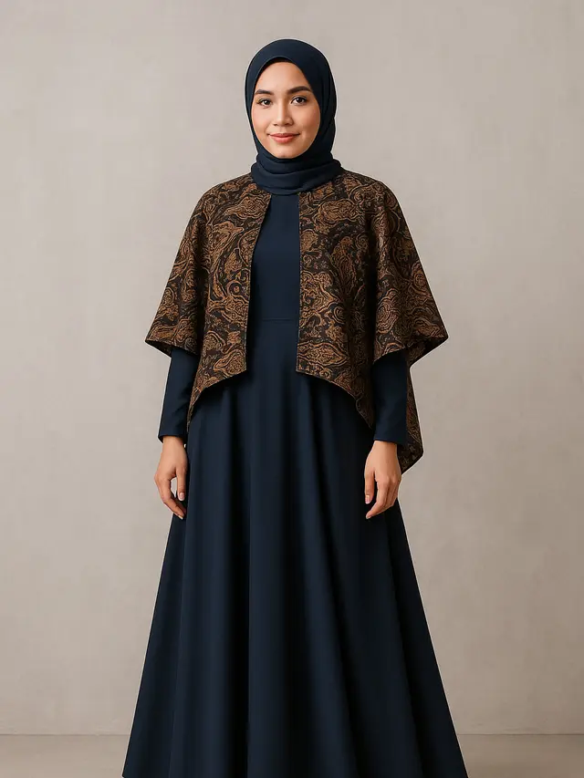 Model Gamis dengan Outer Batik (Foto: ChatGPT)