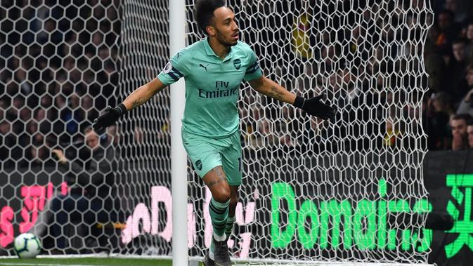 Pierre-Emerick Aubameyang berpotensi hengkang dari Arsenal musim panas tahun ini. (AFP/Ben Stansall)