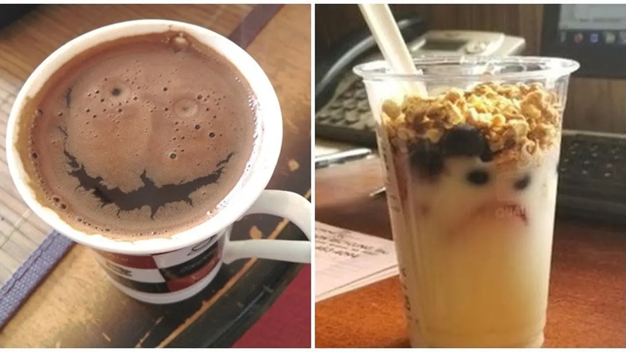 6 Potret Minuman Seperti Berekspresi Ini Unik, Muncul dengan Sendirinya