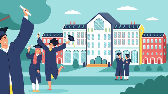 Ilustrasi pendidikan, wisuda, sekolah