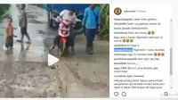 Emak-Emak Pakai Matik, Jalanan Lagi Dicor Dilibas Juga (foto:instagram)