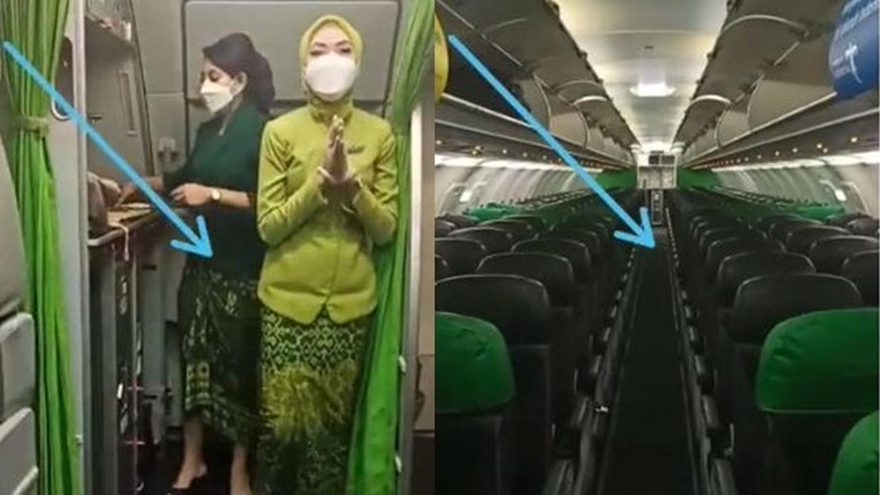 Viral Penampakan Seram Berwajah Pucat di Dalam Pesawat, Bikin Merinding (Sumber: TikTok/@erylutfia)
