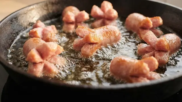 Trik sederhana menggoreng sosis agar mengembang dan tidak mudah kempes setelah diangkat
