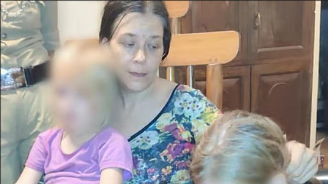 Russian mother with her daughters