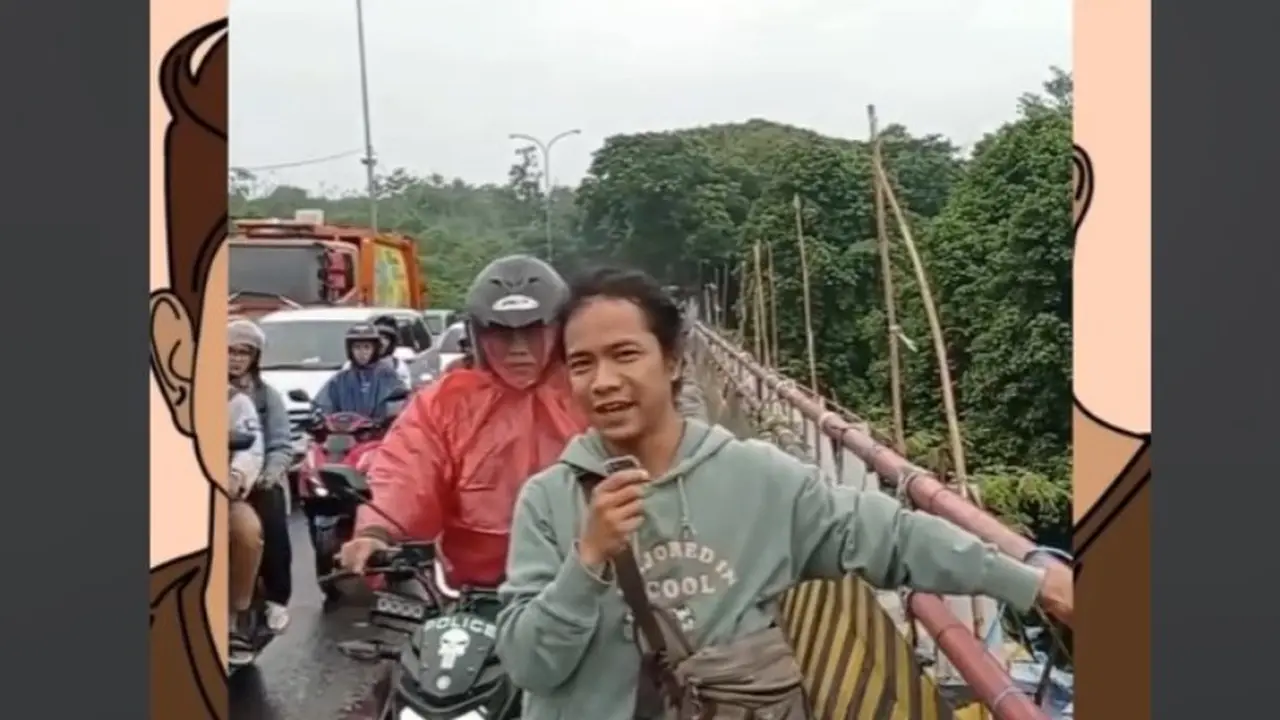 Viral Aksi Santuy Pria Berhasil Bikin Para Pemotor yang Naik Trotoar Jadi Turun