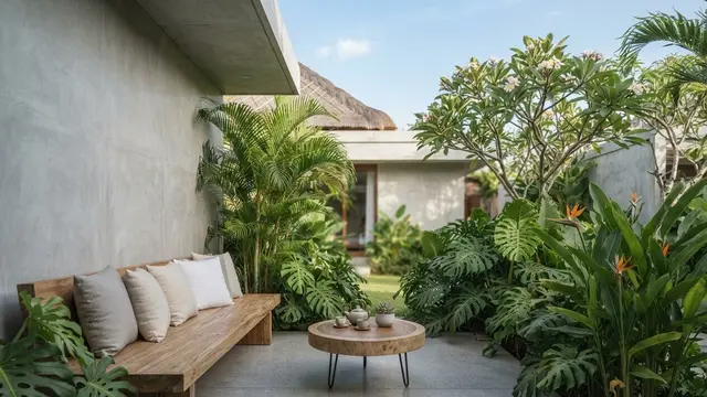 Area Duduk Outdoor ala Vila Tropis