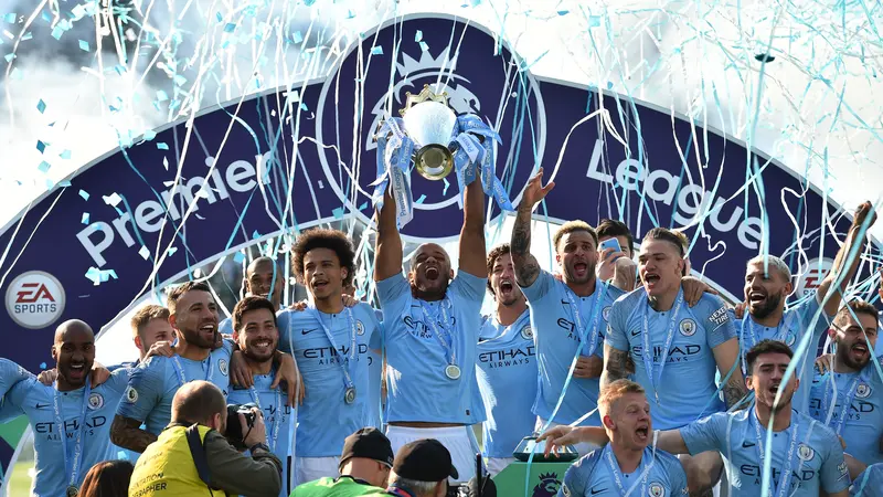 FOTO: Selebrasi Manchester City Usai Raih Juara Liga Inggris