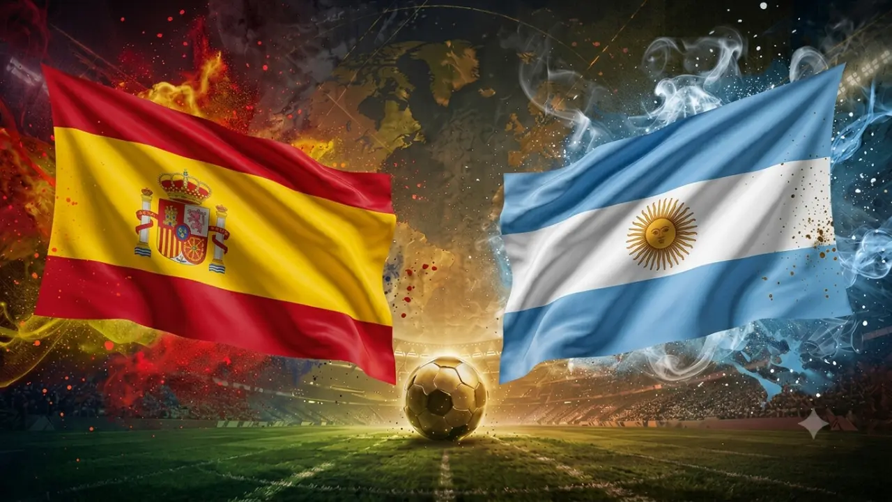 Ilustrasi Timnas Spanyol Vs Argentina