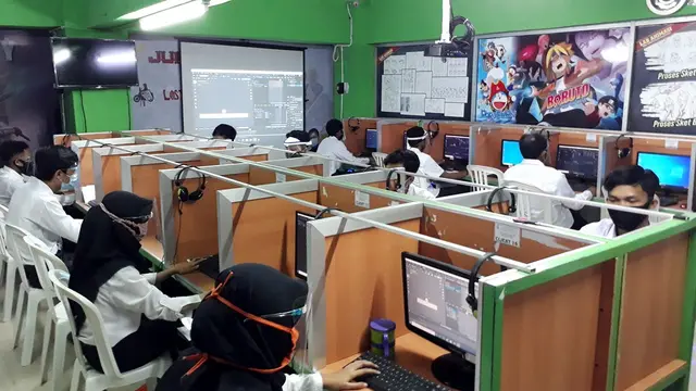 Kementerian Perindustrian menggelar Diklat Pembuatan Gerak Animasi 3D di SMK Komputama, Majenang, Cilacap, Jawa Tengah. (Foto: Liputan6.com/Muhamad Ridlo)