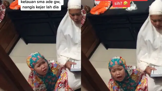 Viral, Aksi Gemas Bocah Menangis Sambil Diuji Hafalan Alquran