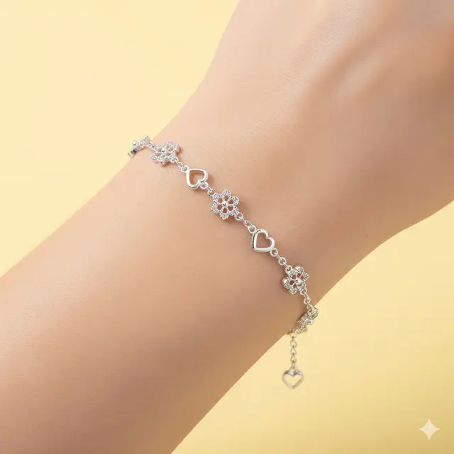 Desain Gelang Emas Putih Wanita Cantik. Gemini