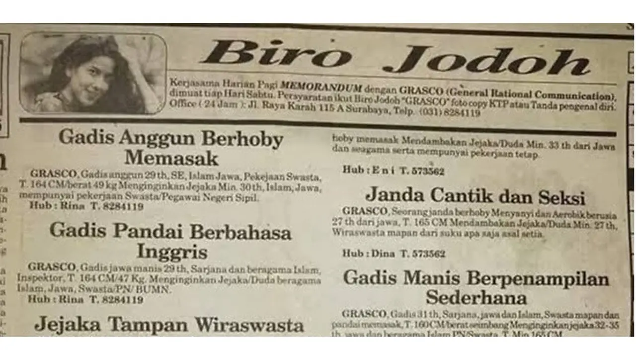 Populer Pada Masanya, Begini Penampakan Biro Jodoh Jadul Era 80-an