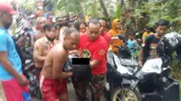 Jenazah bocah korban tenggelam di Sungai Tajum, Banteran, Wangon, Banyumas ditemukan.