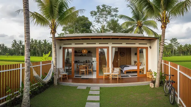 Desain Rumah Kecil Tapi Luas dengan Pagar Aluminium Motif Kayu/Ilustrasi gambar AI
