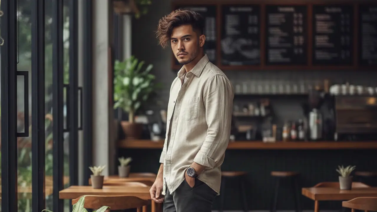 Model Rambut Pria Burst Fade Panjang