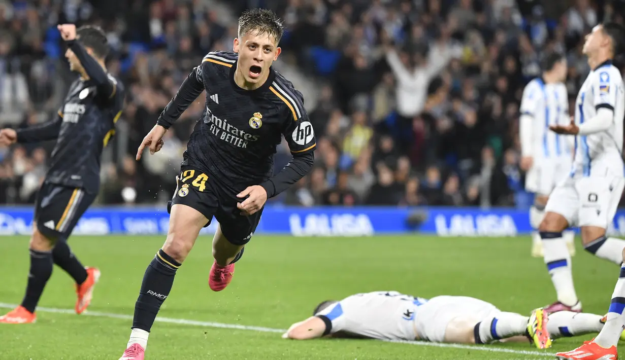 Satu-satunya gol Madrid di laga ini dihasilkan oleh Arda Guler. (Ander Gillenea / AFP)