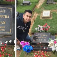 Raffi Ahmad dan Nagita Slavina berziarah ke makam Olga Syahputra (Instagram/@raffinagita1717)