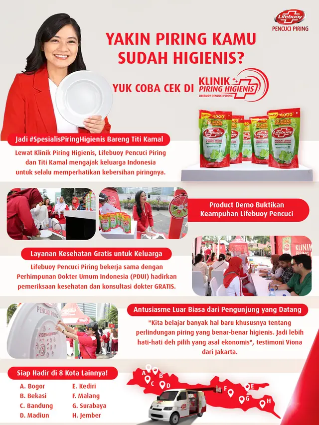 Edukasi Pentingnya Persiapan Makan Higienis, Klinik Piring Higienis Lifebuoy Pencuci Piring Siap Datang ke Kotamu