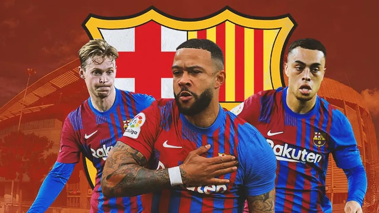 Barcelona - Frenkie De Jong, Memphis Depay, Sergino Dest