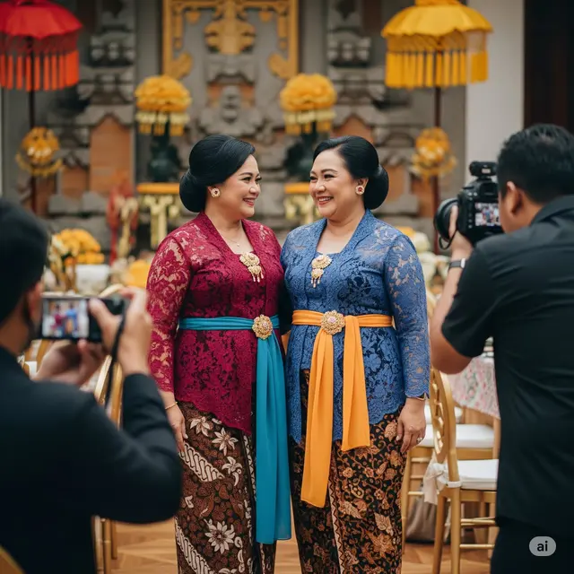 Kebaya Bali dengan Selendang Pinggang