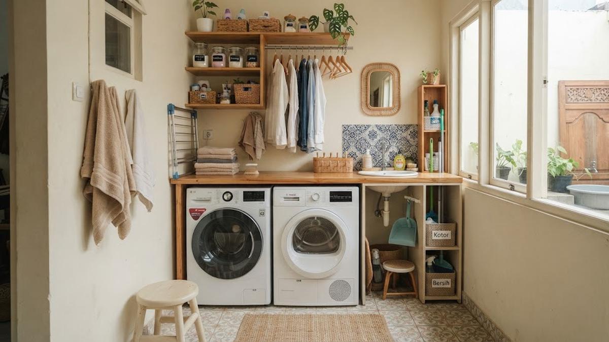 7 Inspirasi Laundry Kecil di Rumah Tanpa Banyak Renovasi, Jadi Ruang Cuci Anti Sempit