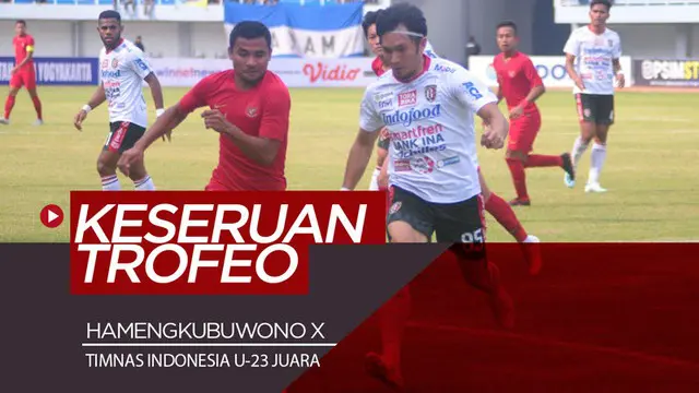 Berita video highlights event Trofeo Hamengkubuwono X Cup 2019 di mana Timnas Indonesia U-23 menjadi juara setelah mengalahkan Bali United dan PSIM Yogyakarta, Minggu (8/9/2019).