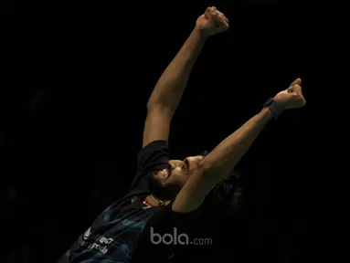 Tunggal putra India, Kidambi Srikanth, berhasil menjadi juara BCA Indonesia Open 2017 di JCC, Jakarta, Minggu (18/6/2017). (Bola.com/Vitalis Yogi Trisna)