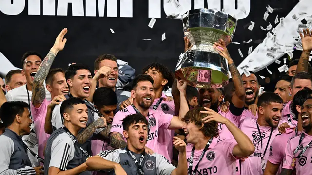 Foto: Girangnya Lionel Messi dan David Beckham Setelah Inter Miami Raih Gelar Juata untuk Pertama Kalinya