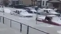 Pipa Air Jebol di Detroit AS Picu Banjir, Airnya Membeku Akibat Suhu Ekstrem