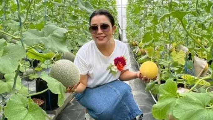 Mayangsari di kebun melon (Instagram/mayangsari_official)
