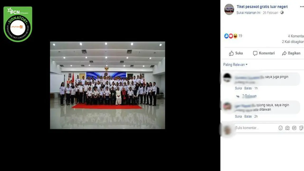 Gambar Tangkapan Layar Kabar Tentang Tiket Pesawat Gratis