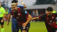 Selebrasi Karim Rossi usai mencetak gol untuk Gabala di Liga Premier Azerbaijan, Jumat (4/2026). (Dok. Gabala)