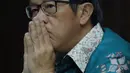 Mantan Dirut PT Quadra Solutions, Anang S Sudihardjo pada sidang lanjutan dugaan korupsi pengadaan E-KTP di Pengadlian Tipikor, Jakarta, Kamis (12/4). Sidang mendengar keterangan saksi, salah satunya Andi Narogong. (Liputan6.com/Helmi Fithriansyah)