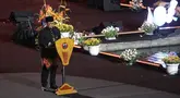 Gubernur Daerah Khusus Jakarta, Pramono Anung saat memberikan sambutan dalam malam puncak Hari Ulang Tahun (HUT) ke-498 kota Jakarta di Lapangan Banteng, Minggu (22/6/2025). (Liputan6.com/Angga Yuniar)