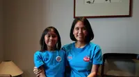 Bianca Alexandria Situmorang bersama sang ibu ketika menjadi juara III Festival Penulis Cilik SIDU 2018 (Liputan6.com/Giovani Dio Prasasti)