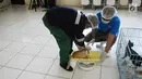 Dokter menimbang sebelum mensterilisasi kucing di pusat kesehatan hewan (Puskeswan), Jakarta, Kamis (10/1). Kucing yang belum siap diadopsi tersebut masih dalam proses vaksinasi dan sterilisasi. (Liputan6.com/Herman Zakharia)