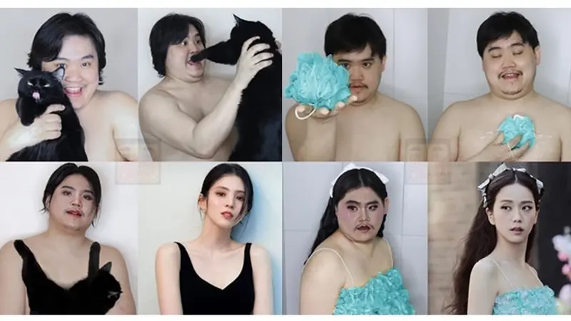 6 Cosplay Low Budget Jadi Artis Cewek Korea Ini Kocak