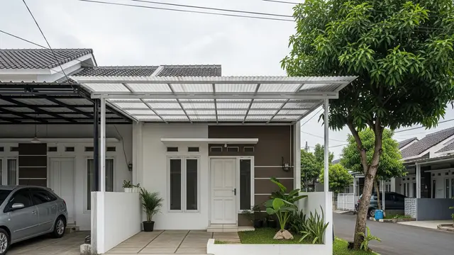 Kanopi Industrial dengan Atap Bergelombang