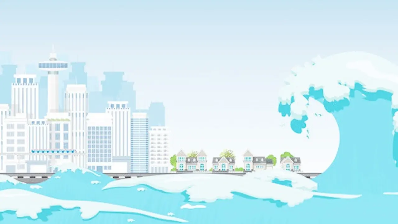 Banner Infografis Ancaman Tsunami 20 Meter di Selatan Pulau Jawa. (Liputan6.com/Trieyasni)