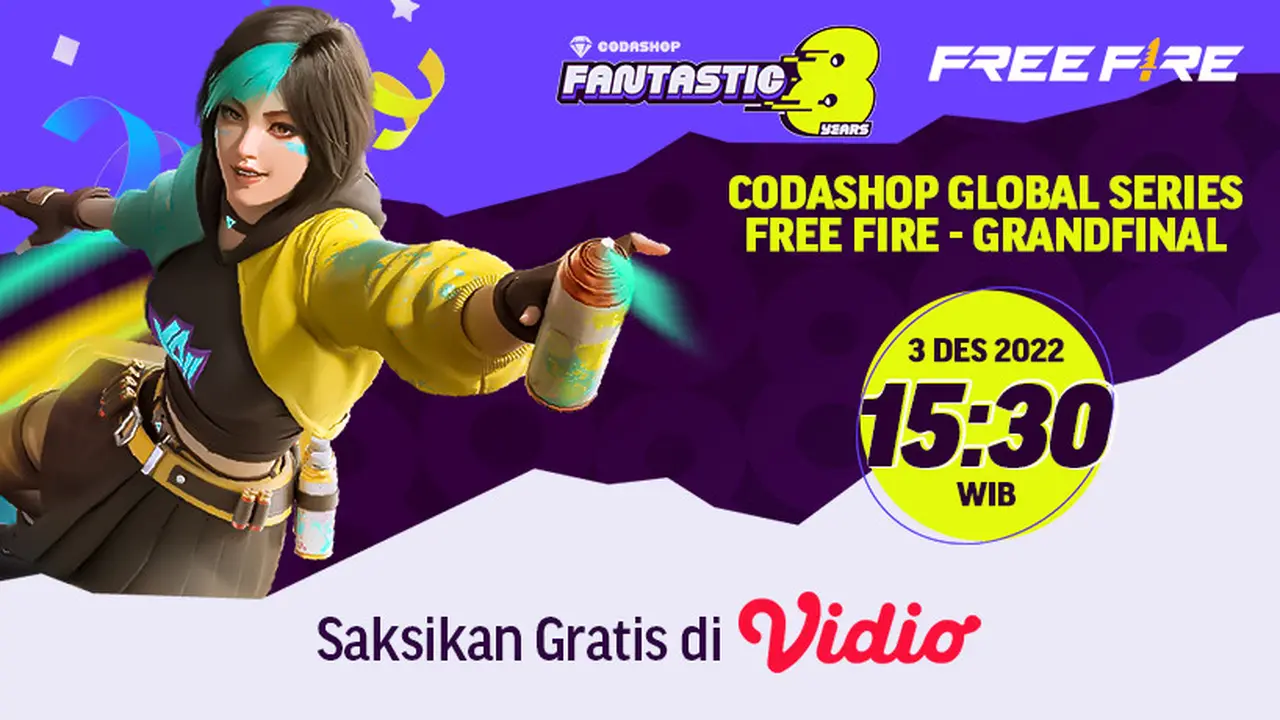 Link Live Streaming Codashop Global Series Free Fire Grandfinal di Vidio, Sabtu 3 Desember