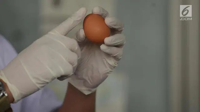 Uji Keaslian Telur Ayam di Pasar Johar
