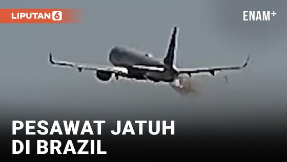 VIDEO: Detik-Detik Sebuah Pesawat Jatuh di Negara Bagian Sao Paulo, Brazil