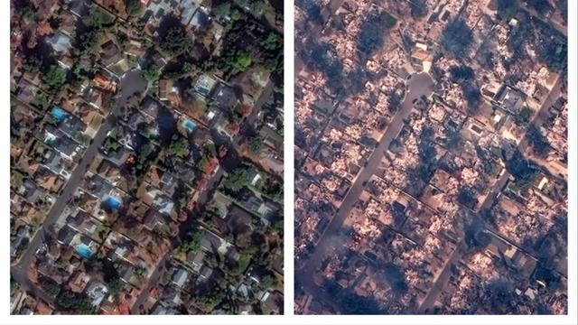 Before after potret kebakaran Marathon Road di Los Angeles/abc.net.au