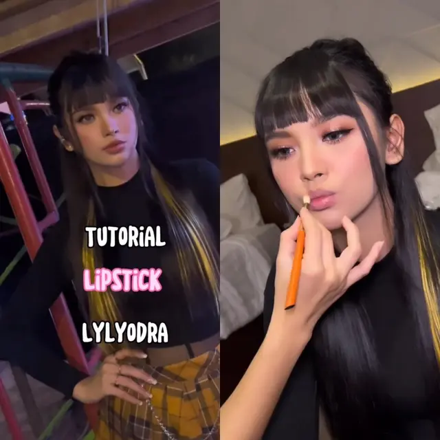 Tutorial Lipstik Lyodra oleh Fauzia Hanum (Instagram/fauziaahanum)