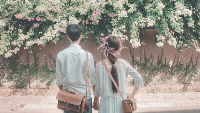Ilustrasi pasangan cinta, romantis