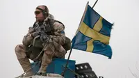 Tentara Swedia melakukan latihan pertahanan - AP