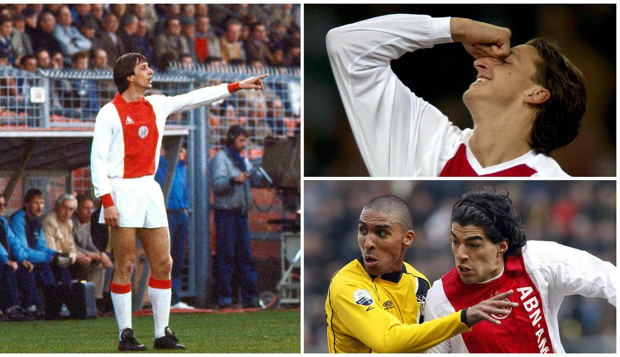 Meski tidak sehebat Barcelona ataupun Juventus, Ajax Amsterdam tercatat pernah dibela sejumlah pesepak bola dengan kualitas nomor satu. Berikut ini tujuh bintang dunia yang pernah membela Ajax Amsterdam. (Kolase Foto dari AFP)